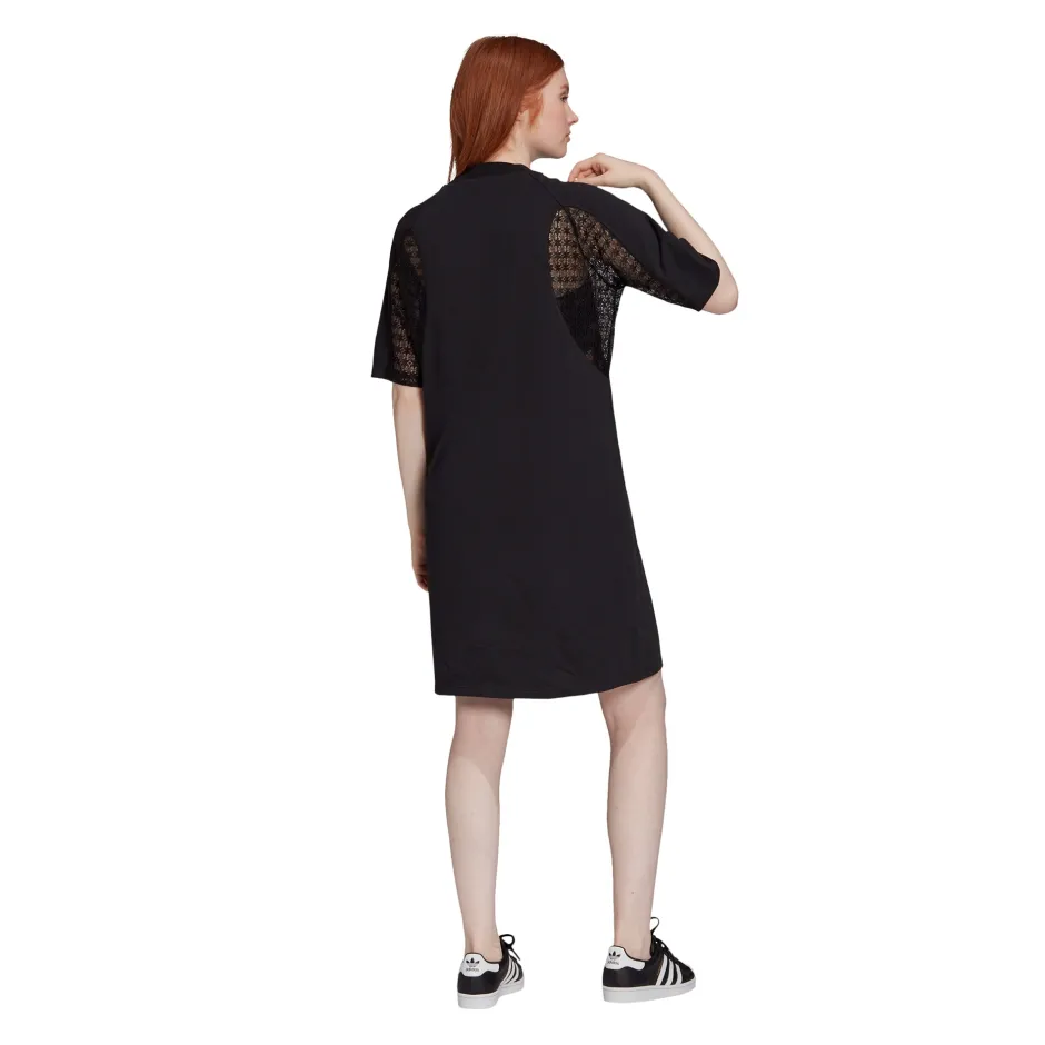 adidas lace tee dress Adidas Lace T-Shirt Dress Dry Clean Only Bangkok All Black H59017 Size XS/32