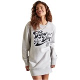 SUPERDRY PRIDE IN CRAFT CREW DRESS W8011081A-5WB Γκρί Εικόνα 