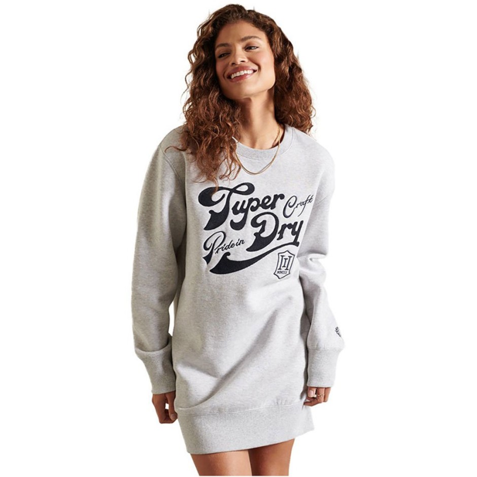 SUPERDRY PRIDE IN CRAFT CREW DRESS W8011081A-5WB Γκρί