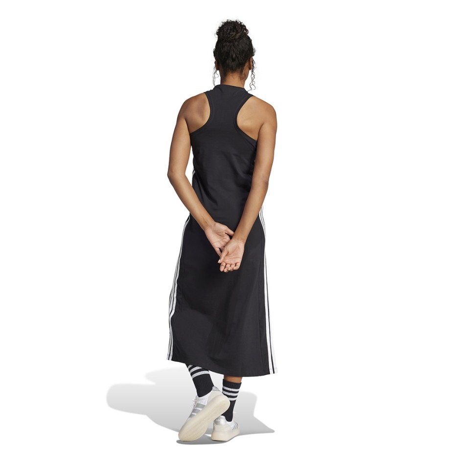 Γυναικείο Φόρεμα Μαύρο - adidas Sportswear Essentials 3-Stripes Long Racerback