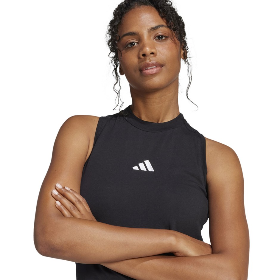 Γυναικείο Φόρεμα Μαύρο - adidas Sportswear Essentials 3-Stripes Long Racerback