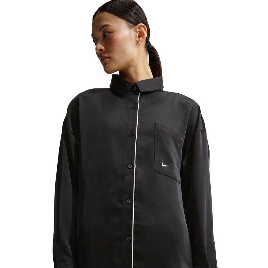 NIKE W NSW OFFLN WVN STN LS TOP IM0575-010 Black