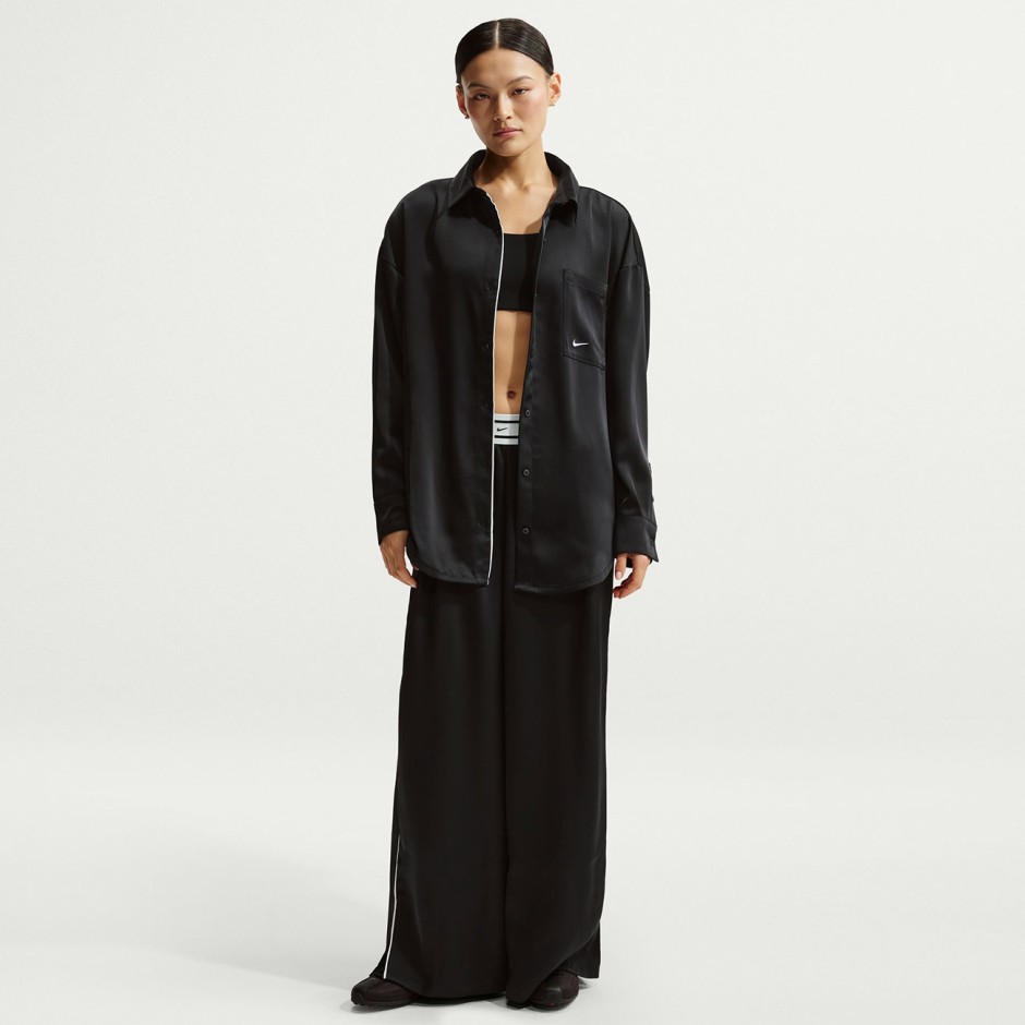 NIKE W NSW OFFLN WVN STN LS TOP IM0575-010 Black