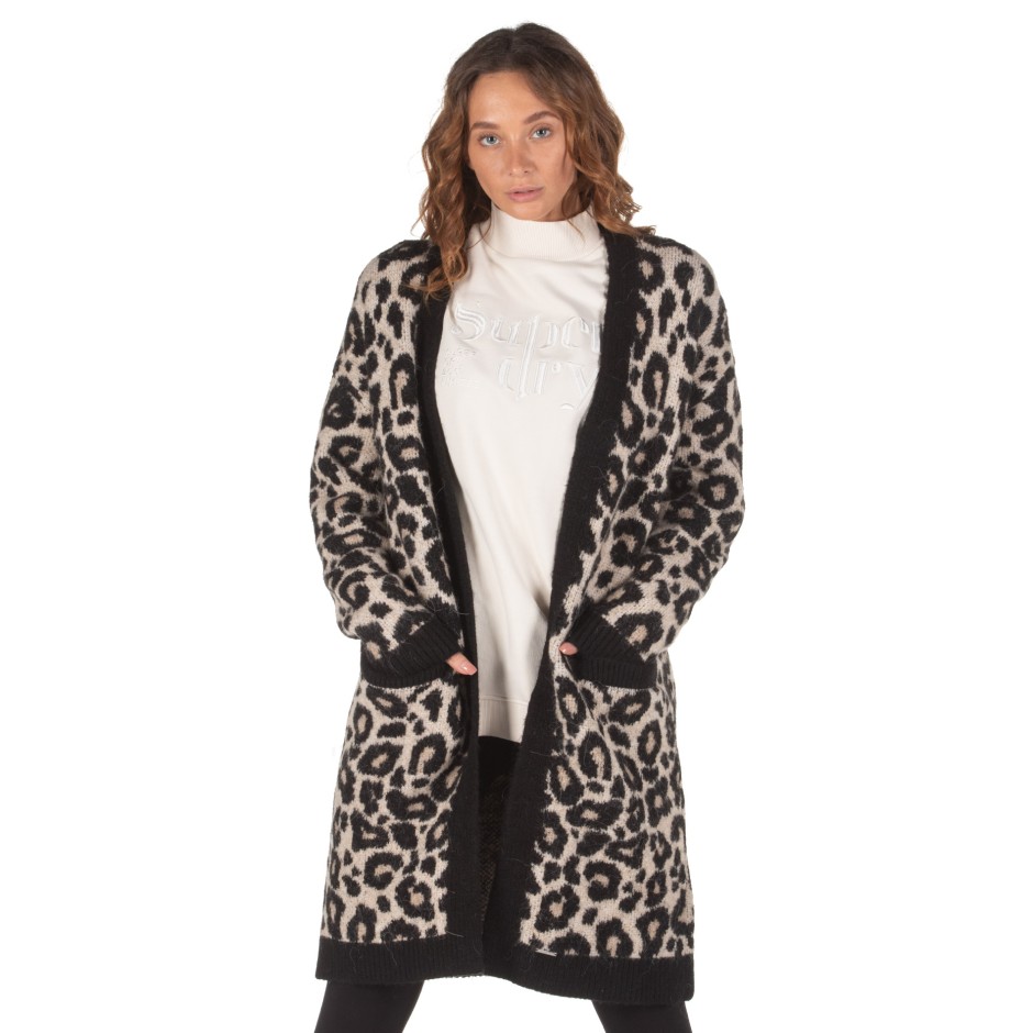 SUPERDRY LISA LEOPARD CARDIGAN W6100017A-H6L White-Black