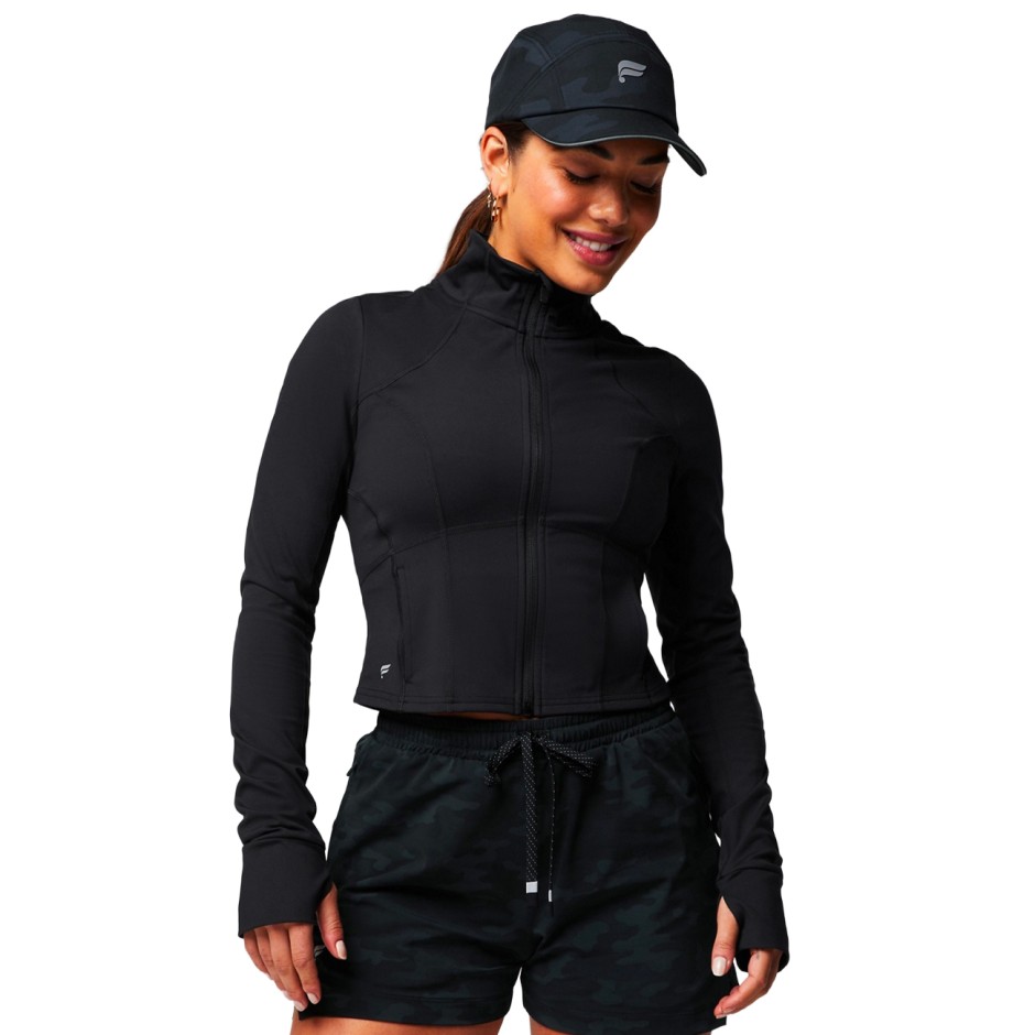 FABLETICS PERFECT STORM CROPPED TRAIN JACKET FJ5650-JT2500558-0001-BLACK Μαύρο