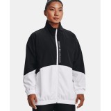 Γυναικεία Ζακέτα UNDER ARMOUR WOVEN FZ OVERSIZED JACKET Λευκό-Μαυρο 1369890-001  Εικόνα 