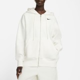 Γυναικεία Ζακέτα Με Κουκούλα Εκρού - Nike Sportswear Phoenix Fleece   Εικόνα 2