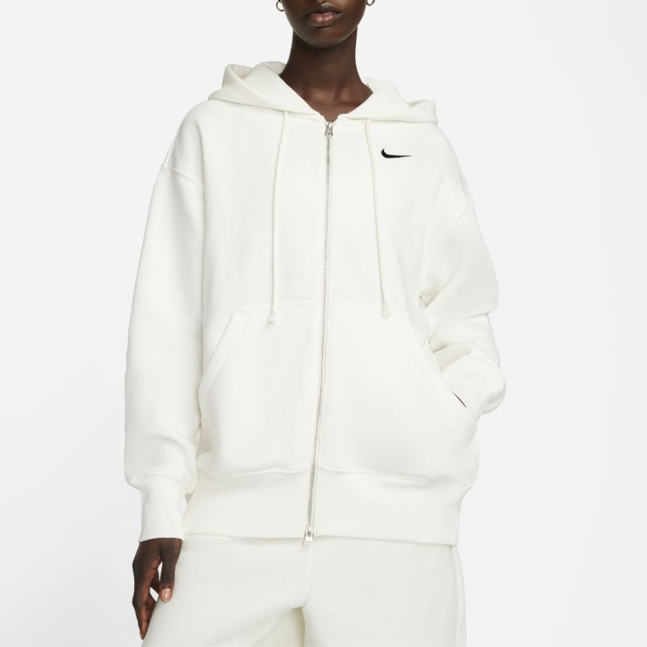 Γυναικεία Ζακέτα Με Κουκούλα Εκρού - Nike Sportswear Phoenix Fleece  