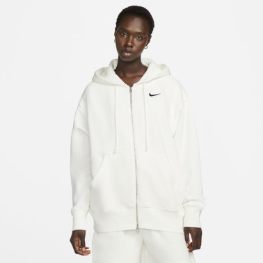 Γυναικεία Ζακέτα Με Κουκούλα Εκρού - Nike Sportswear Phoenix Fleece  
