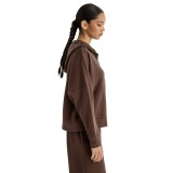 Women's Full-Zip Hoodie Brown - Bodytalk  Image 1