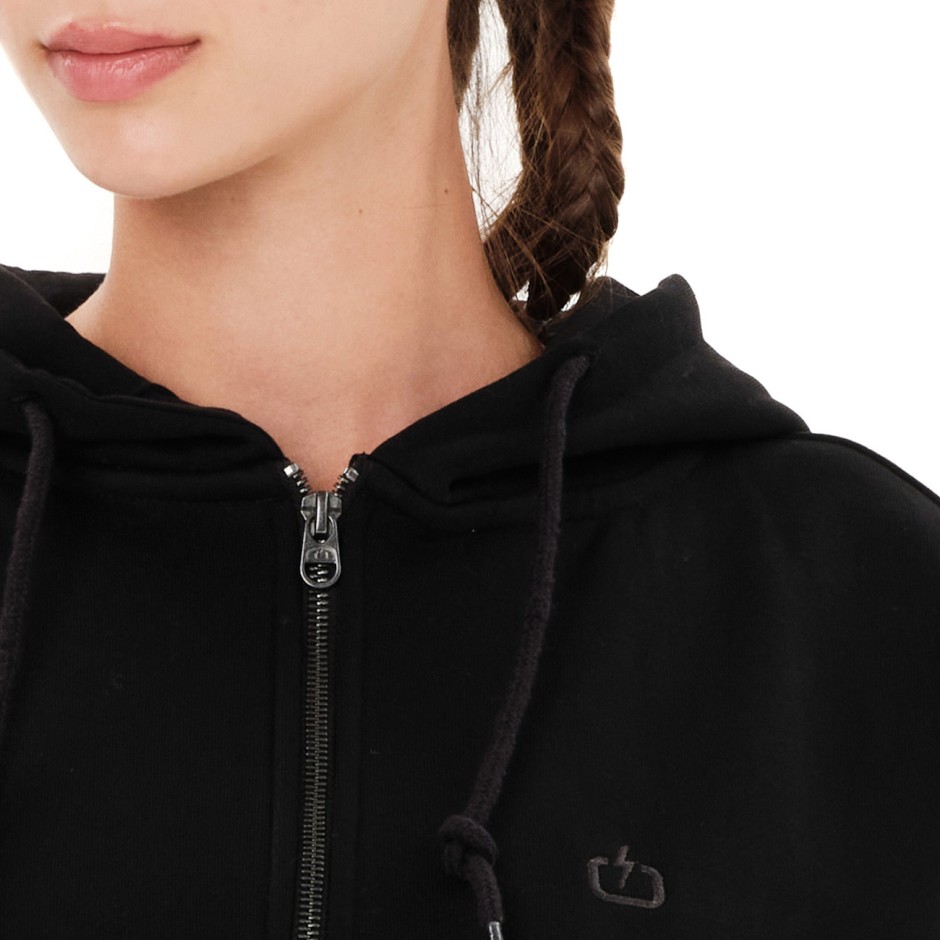 Women's Full-Zip Hoodie Black - EMERSON 