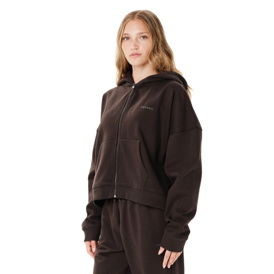 EMERSON WOMEN'S FULL ZIP HOODIE 262.EW21.85-COFFEE BROWN Brown