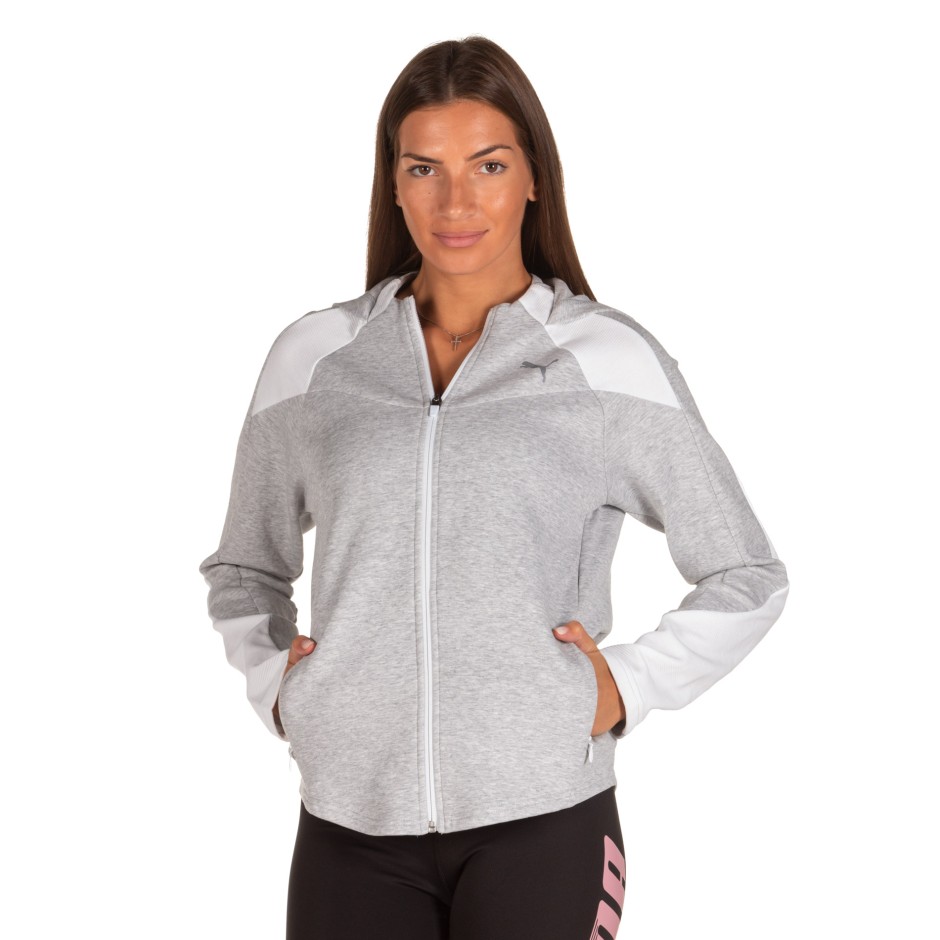 PUMA EVOSTRIPE FULL ZIP WOMEN'S HOODIE 580060-04 Grey