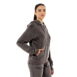 BE:NATION VELOUR FULL ZIP HOOD 07102303-3B Coal Image 1