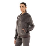 BE:NATION VELOUR FULL ZIP HOOD 07102303-3B Coal Image 2