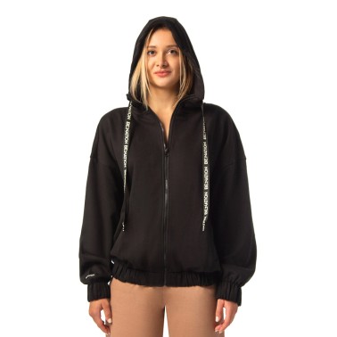 Γυναικεία Ζακέτα BE:NATION FULL ZIP WITH HOOD ANTI FIT SEMI LONG Μαύρο 7102204-01 