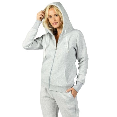 Γυναικεία Ζακέτα GSA WOMEN ZIPPER HOODIE Γκρί 1721011001-GREY MELANGE 