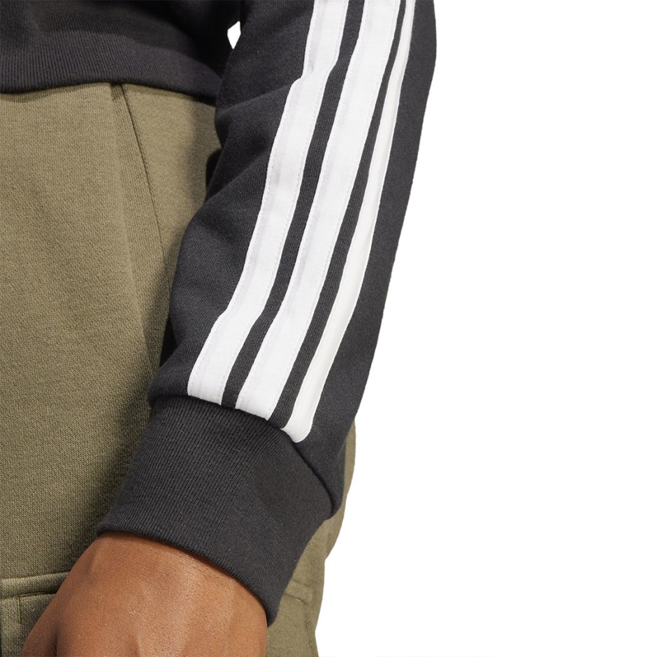 Γυναικεία Ζακέτα Μαύρη - adidas Sportswear Essentials 3-Stripes French Terry