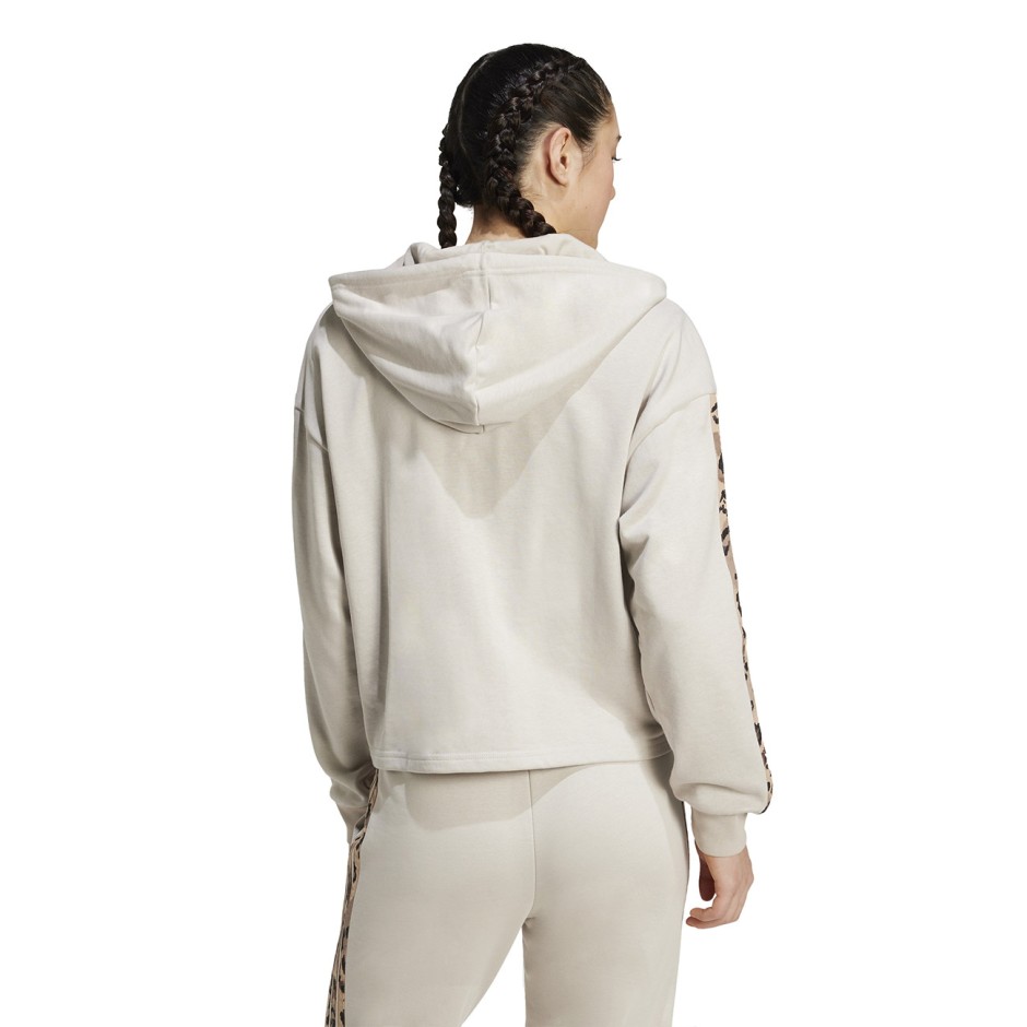 Γυναικεία Ζακέτα Μπεζ - adidas Sportswear Animal Print 3-Stripes
