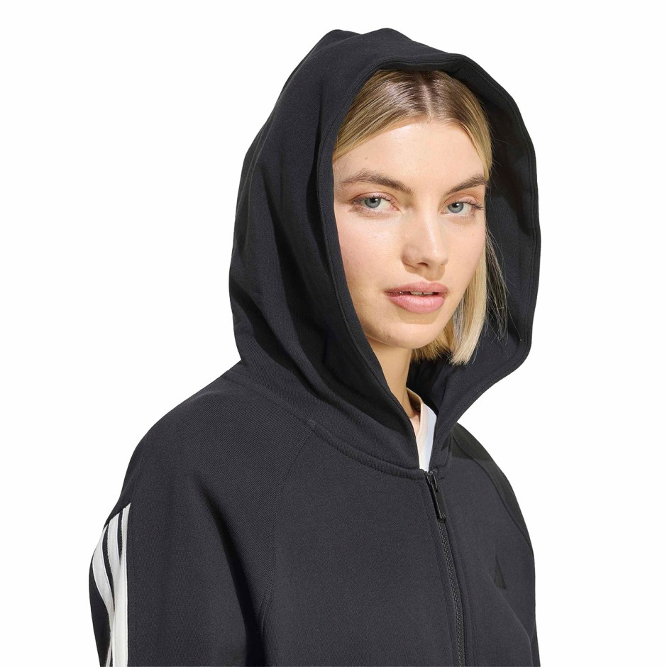 Γυναικεία Ζακέτα Μαύρη - adidas Sportswear KIT 3-Stripes