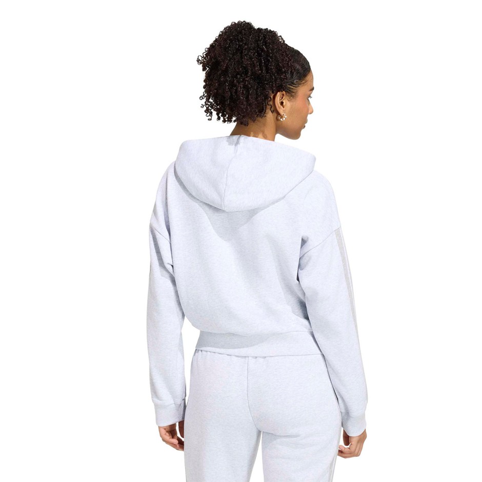 Γυναικεία Ζακέτα Γκρι - adidas Sportswear Essentials 3-Stripes French Terry