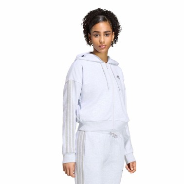Γυναικεία Ζακέτα Γκρι - adidas Sportswear Essentials 3-Stripes French Terry