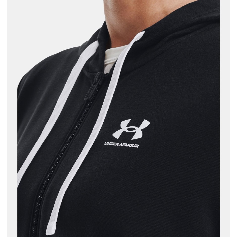UNDER ARMOUR RIVAL TERRY FULL ZIP HOODIE Μαύρο