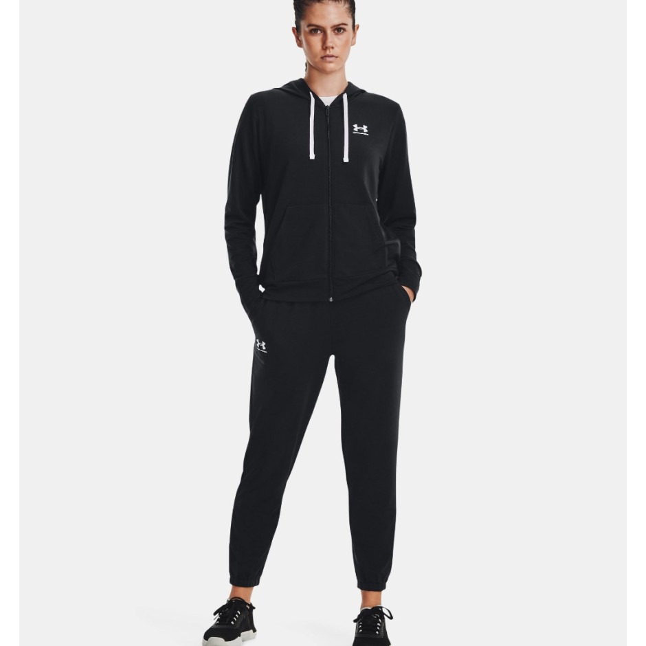 UNDER ARMOUR RIVAL TERRY FULL ZIP HOODIE Μαύρο