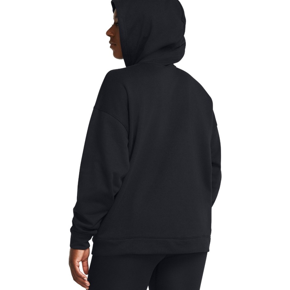 Under Armour Rival Terry Oversized Μαύρο - Γυναικεία Ζακέτα Με Κουκούλα
