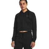 Under Armour Project Rock Heavyweight Terry Μαύρο - Γυναικεία Ζακέτα Προπόνησης Εικόνα 
