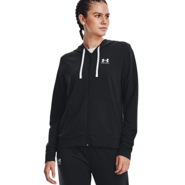UNDER ARMOUR RIVAL TERRY FULL ZIP HOODIE Μαύρο