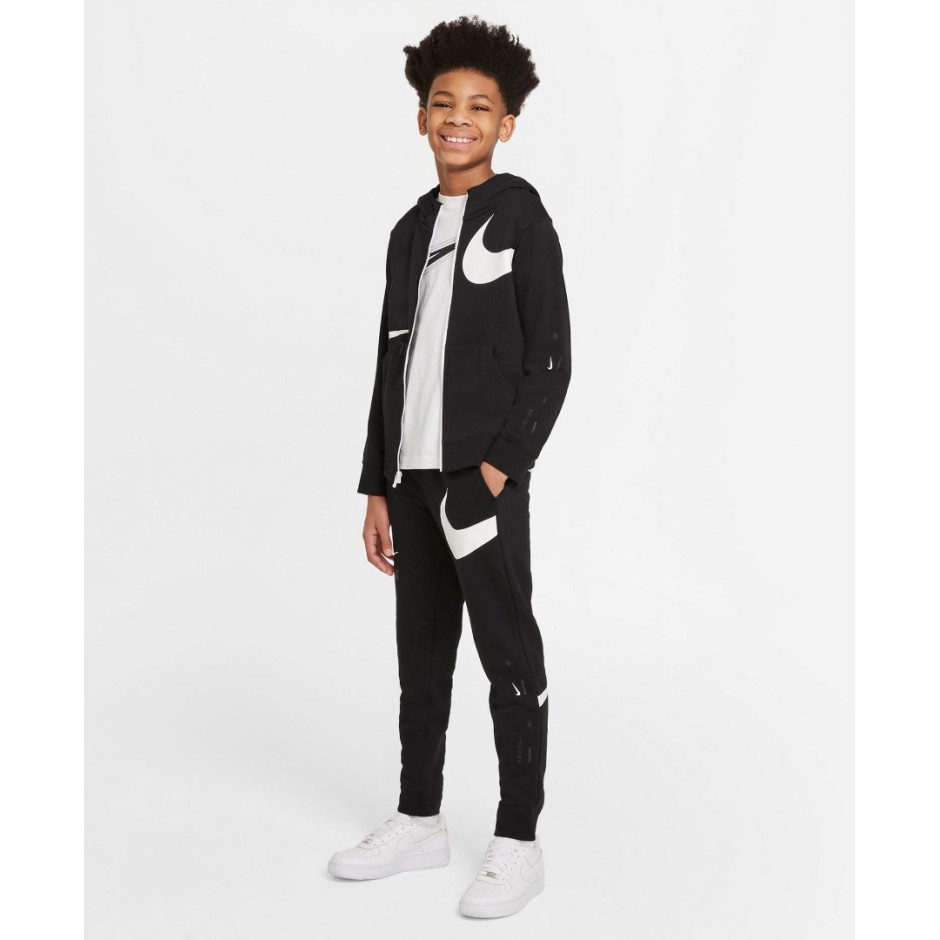 NIKE SPORTSWEAR SWOOSH FLEECE PANTS DD8721-010 Black