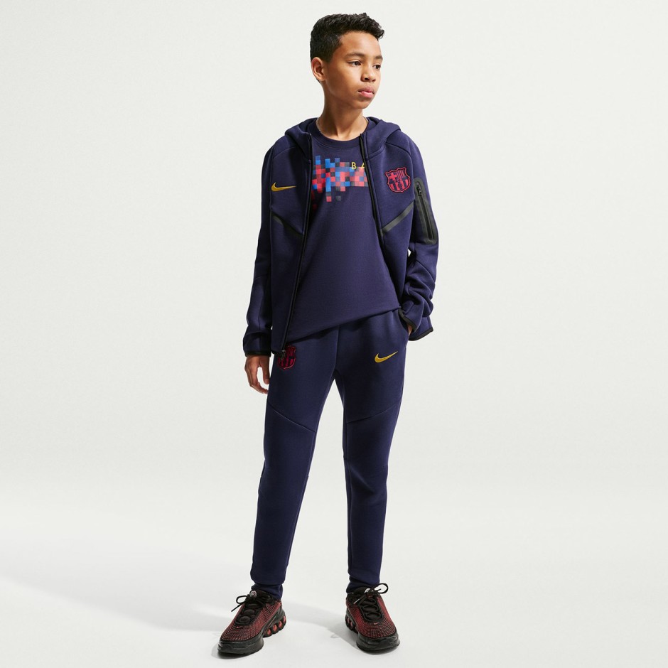Παιδικό Παντελόνι Φόρμα Ποδοσφαίρου Μπλε - Nike Barcelona Tech Fleece