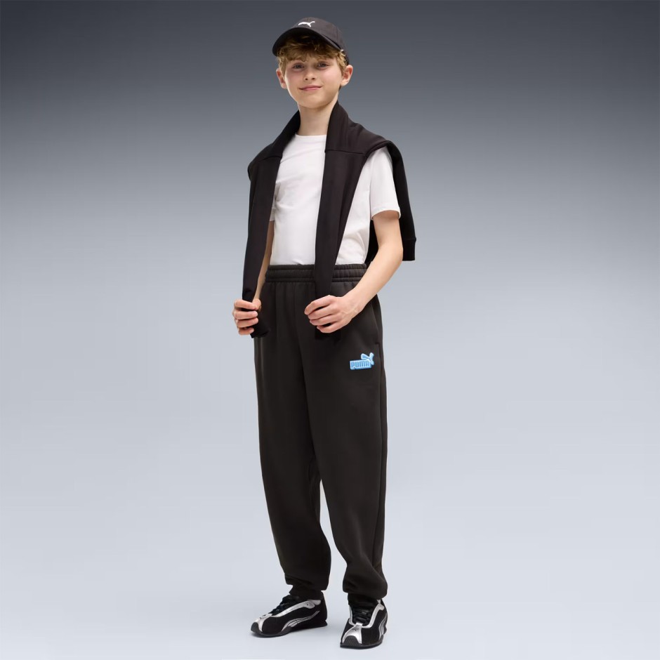 Παιδικό Παντελόνι Φόρμα Μαύρο - PUMA Essentials Logo Lab Relaxed