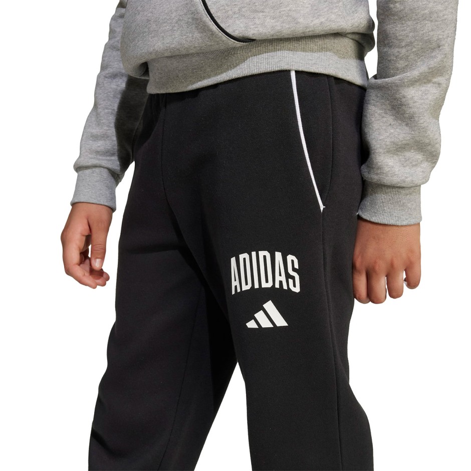 Παιδικό Παντελόνι Φόρμα Μαύρο - adidas Sportswear Seasonals Essentials Collegiate Typography