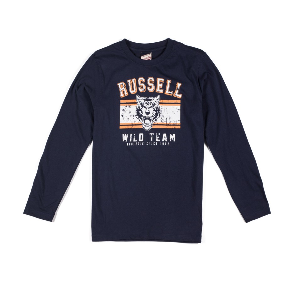 RUSSELL ATHLETIC L/S CREW NECK TIGAR TEE A7-905-2-190 Μπλε
