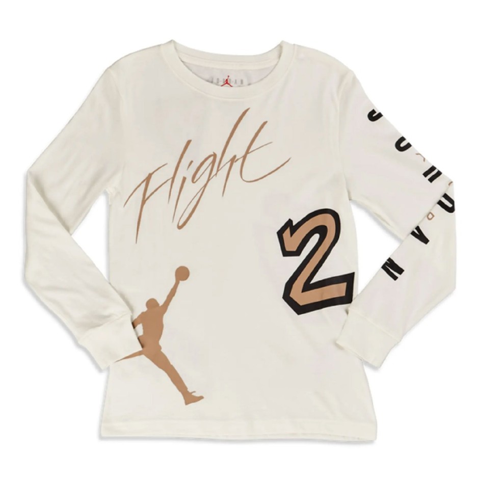 JORDAN ALL OVER RETRO L/S TEE 95C614-782 Ecru