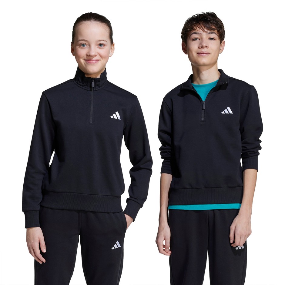 Παιδική Μακρυμάνικη Μπλούζα Μαύρη - adidas Sportswear Essentials Half-Zip
