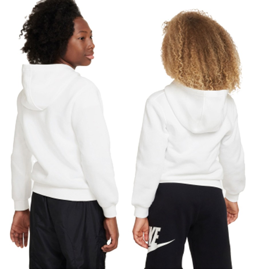 Kids' Hoodie White - Nike Sportswear Club Fleece