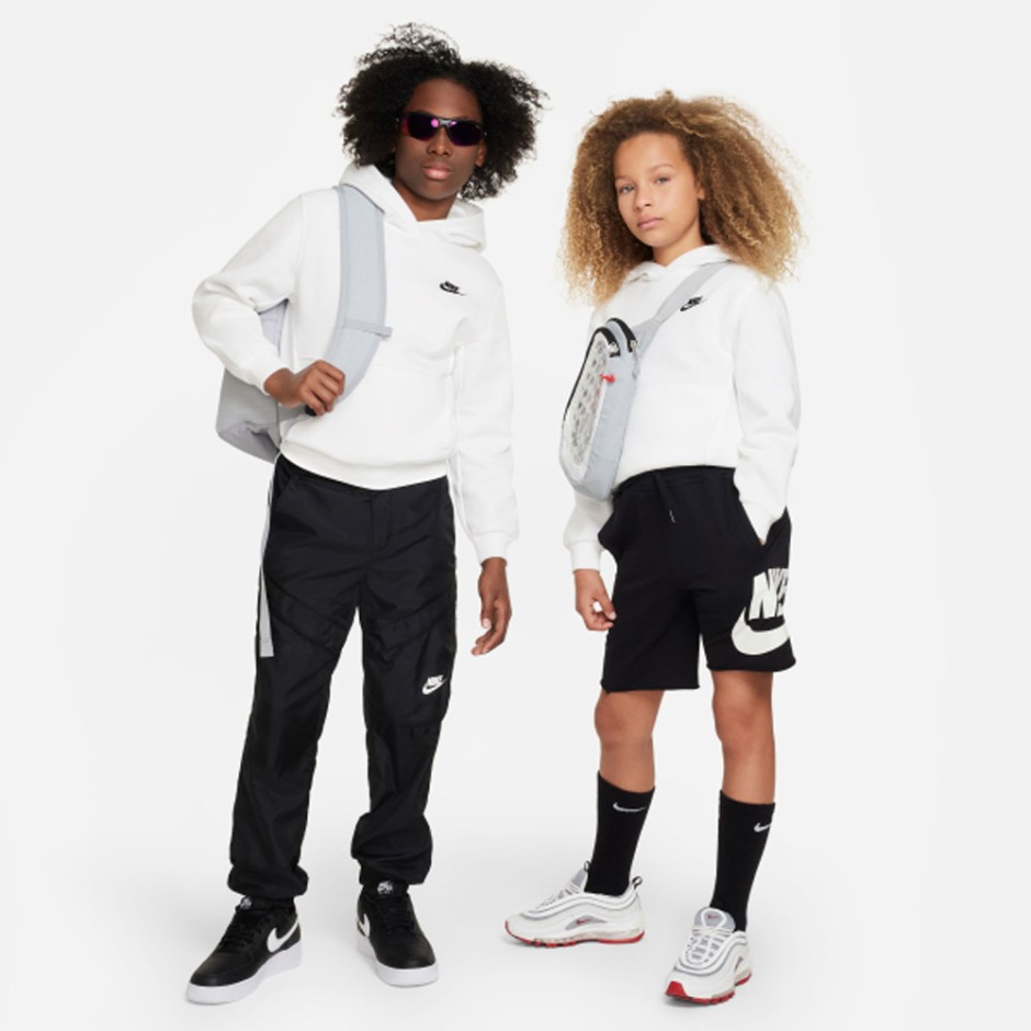 Kids' Hoodie White - Nike Sportswear Club Fleece