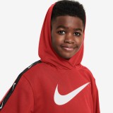 NIKE K NSW CLUB+ POLY PO HOODIE FZ4907-657 Red Image 1