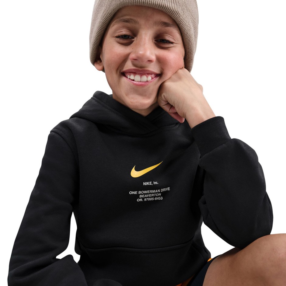 Παιδικό Φούτερ Μαύρο - Nike Sportswear Club Fleece