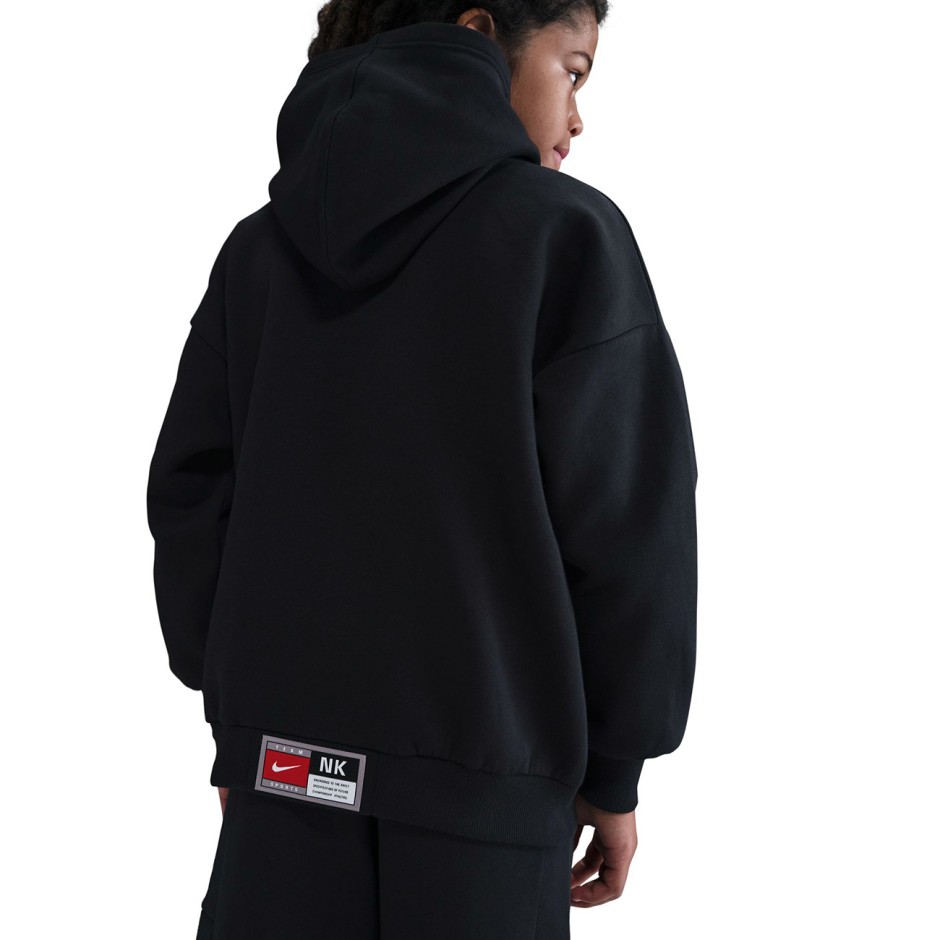 NIKE K NK COB FLC PO HOODIE GLITCH HV0508-010 Black