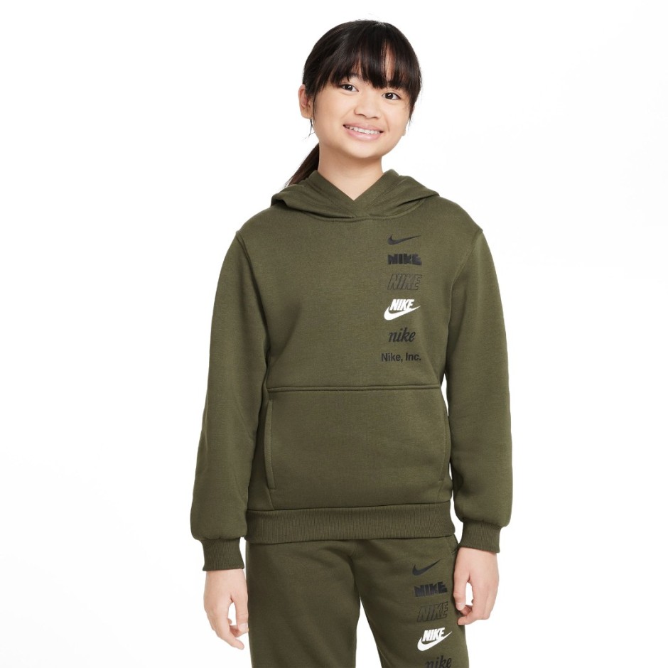 NIKE K NSW CLUB FLC HDY MLOGO HQ0970-325 Κhaki