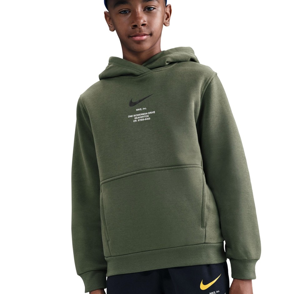 Παιδικό Φούτερ Χακί - Nike Sportswear Club Fleece