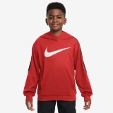 NIKE K NSW CLUB+ POLY PO HOODIE FZ4907-657 Red Image 