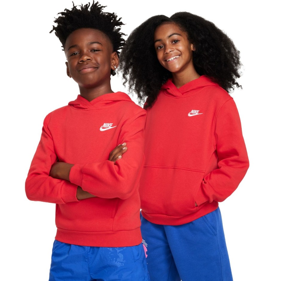 NIKE K NSW CLUB FLC HDY LBR FD3000-657 Red