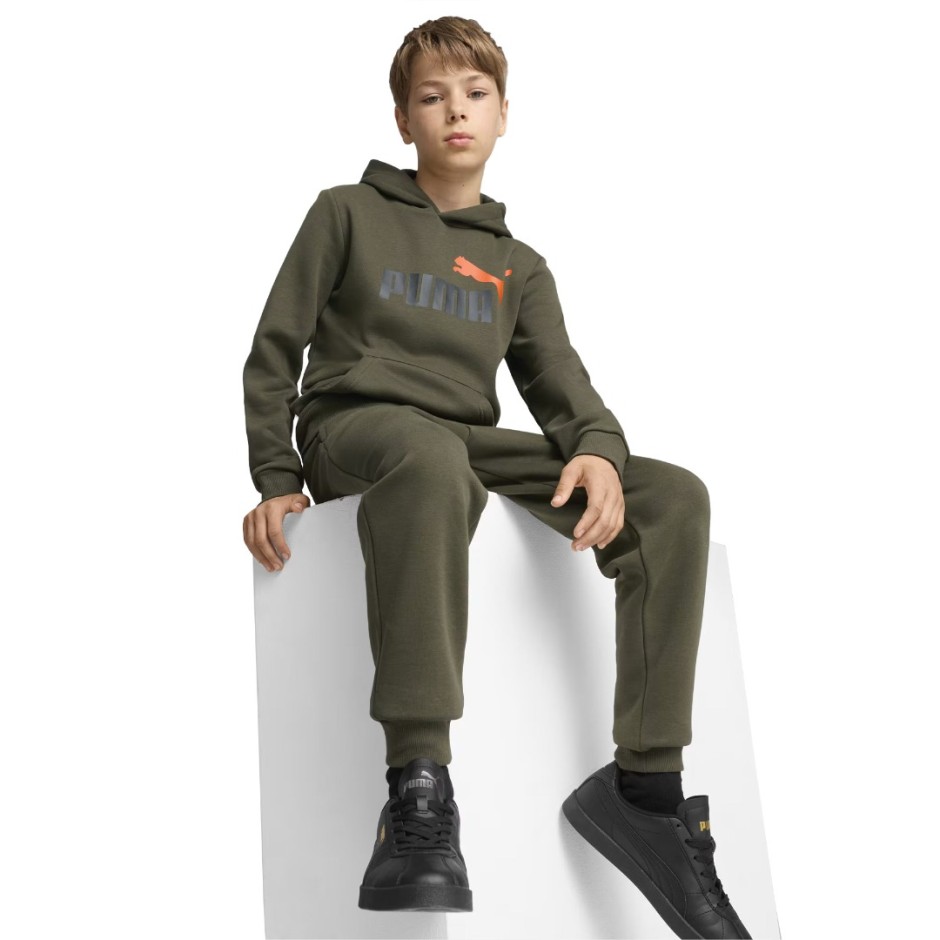PUMA ESS+ 2 COL BIG LOGO HOODIE FL B 586987-77 OLIVE
