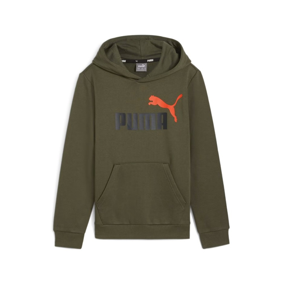 PUMA ESS+ 2 COL BIG LOGO HOODIE FL B 586987-77 OLIVE