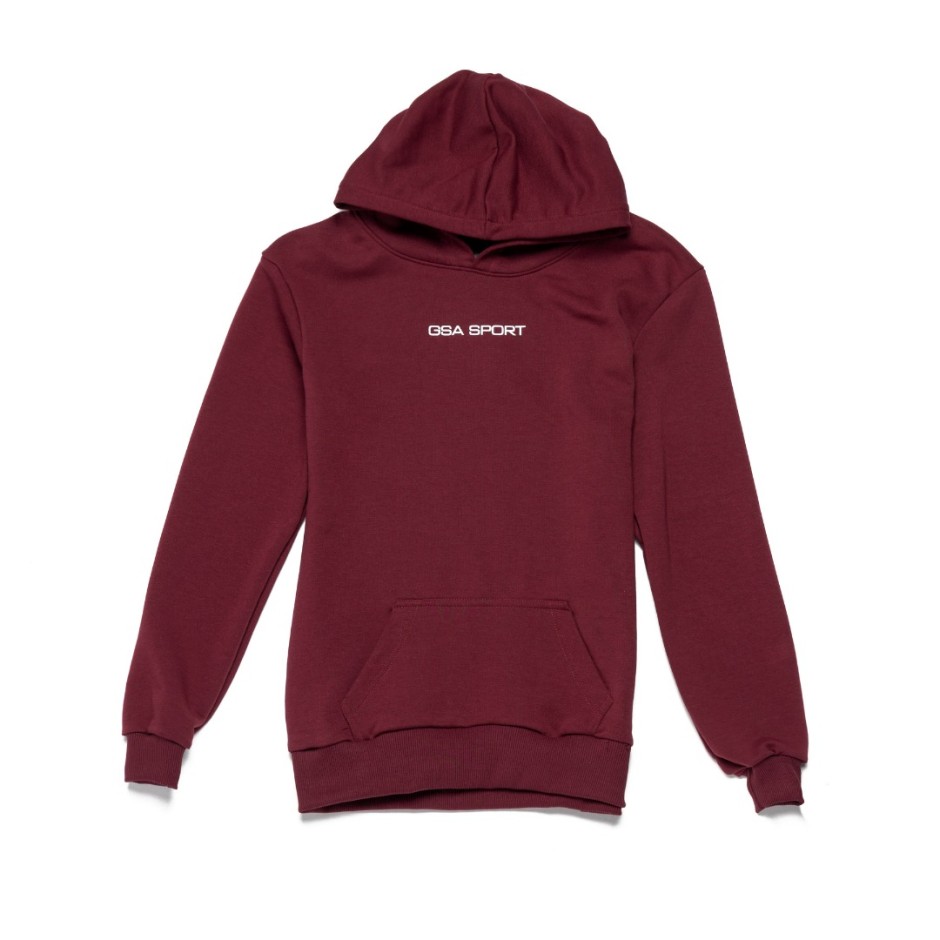 GSA SPORT LOGO HOODIE (BRUSHED) 28-3404-OXBLOOD Βordeaux